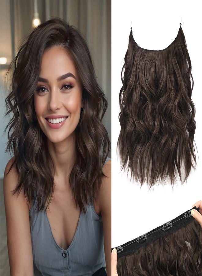 REECHO Invisible Wire Hair Extensions with Thinner Softer Lace Weft (Chocolate Brown, 12 Inch (Pack of 1)) - Image 1